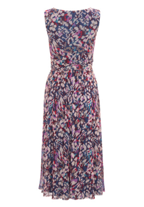 Getupftes Mesh Kleid mit Twist Deta