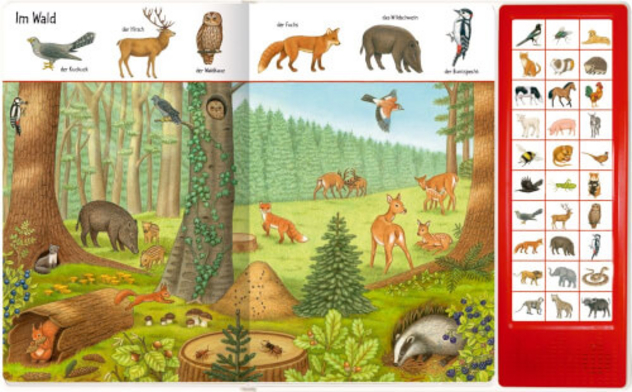 Sound- und Bilderbuch "Bilder suchen - Wörter finden: So viele Tierstimmen"