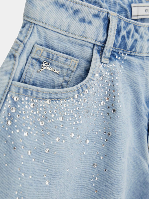 Rhinestones Denim-Shorts