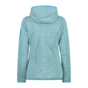 Schwere Fleecejacke Knit-Tech in melierter Optik mit Kapuze