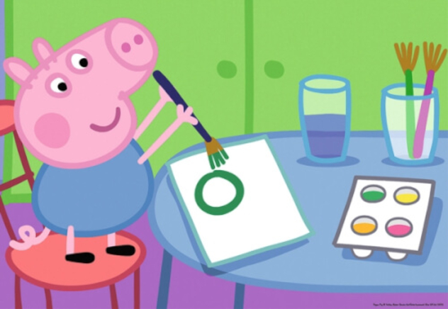09099 Puzzle: Peppa in der Schule, 2x24 Teile