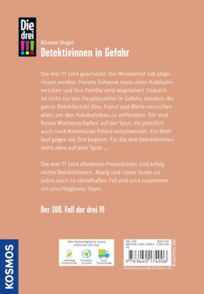 Detektiv-Buch "Die deri !!! - Detektivinnen in Gefahr"