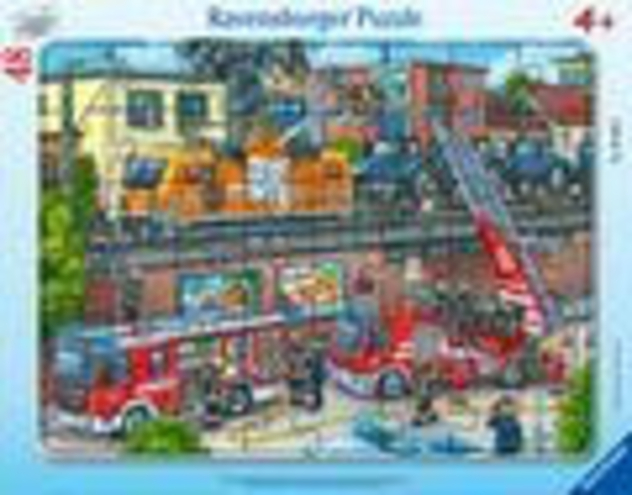 Rahmenpuzzle "Feuerwehreinsatz an den Bahngleisen", 48 Teile