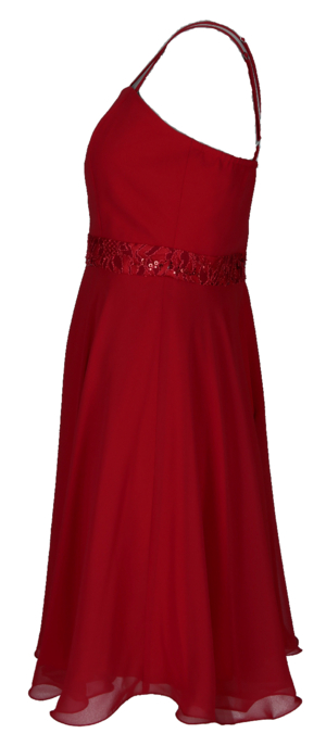 Chiffonkleid mit Spitzeneinsat