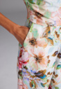 Jumpsuit aus leichtem Scuba mit Blumendruck und Drapierung