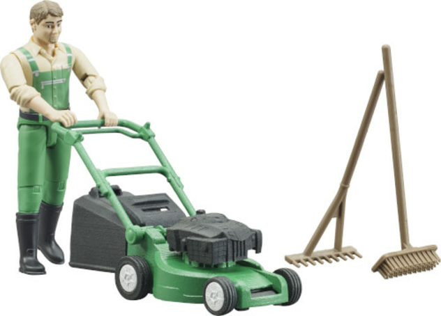 Figurenset "Gärtner mit Rasenmäher"