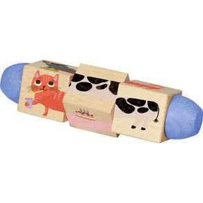 Holz-Dreh-Puzzle mit 4 Tieren - Spiegelb