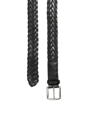 Belt, braided leather, width 3,5 cm