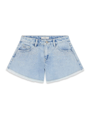 Rhinestones Denim-Shorts