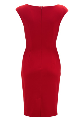 Etui Kleid aus Crepe Jersey mit Dra
