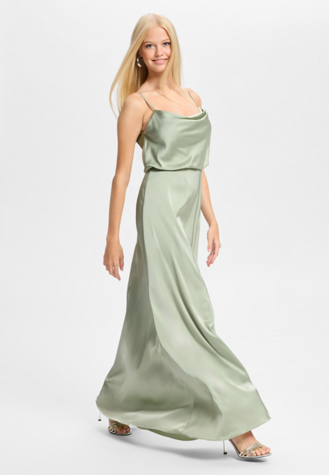 Satin-Maxikleid