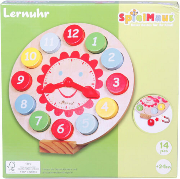 Holz-Lernspielzeug "Lernuhr"