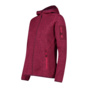 Schwere Fleecejacke Knit-Tech in melierter Optik mit Kapuze