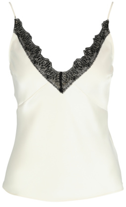 Satin-Top mit Spitze