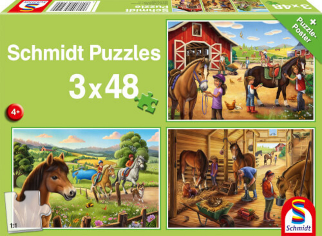 Puzzle "Meine Lieblingspferde", 3x48 Teile