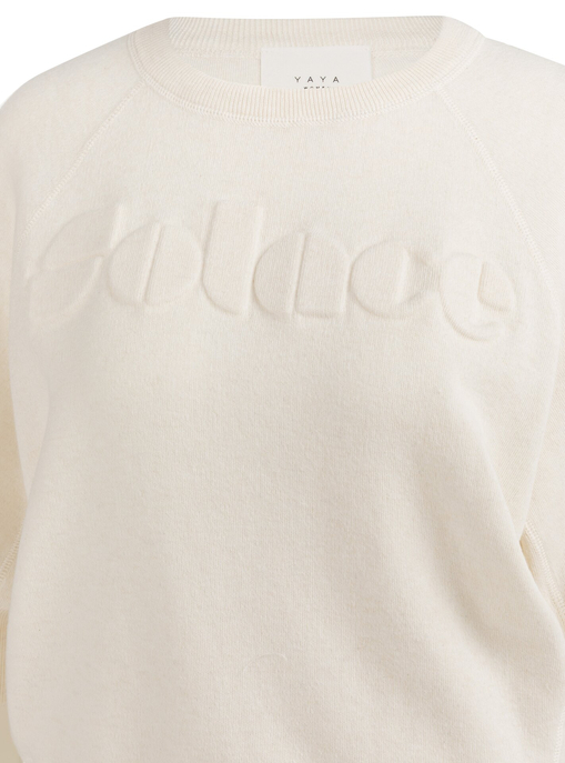 Pullover mit Raglanärmeln und Ton-in-Ton-Aufschrift