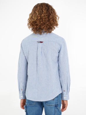 Relaxed Fit Popeline-Hemd mit Streifen-Mix