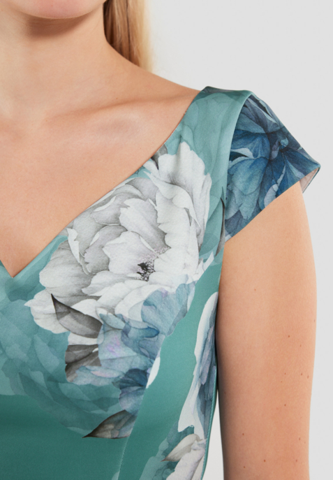 Cocktailkleid aus bedrucktem Scuba