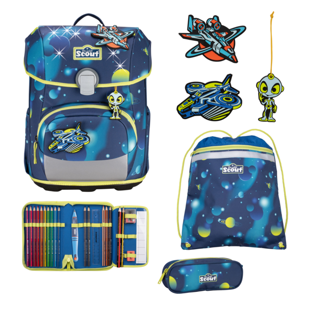 Schulranzen-Set "Neo LED Planets"