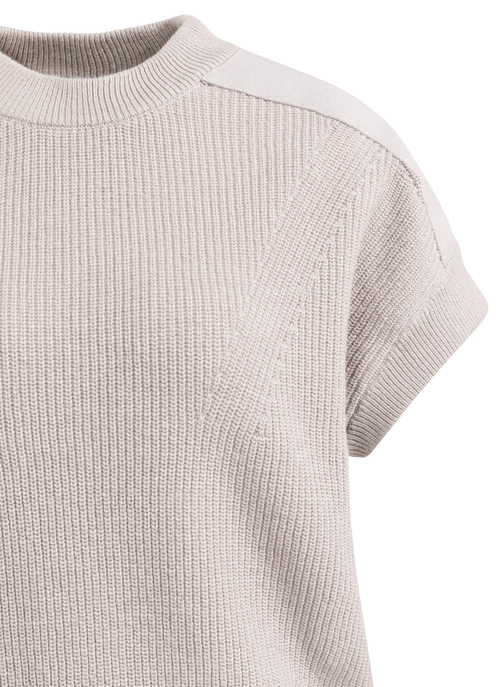 Strickoberteil mit gewebten Schulterdetails