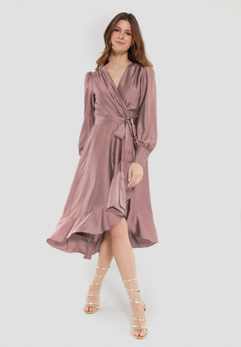 Cocktailkleid aus nachhaltigen Satin Chiffon