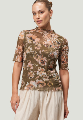 T-Shirt "Mesh-Blumen"