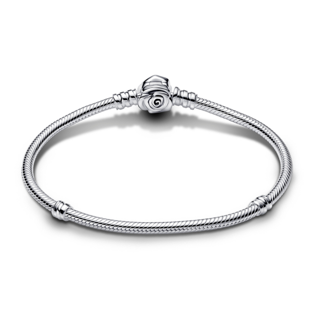 Pandora Moments Blühende Rose Verschluss Schlangen-Gliederarmband