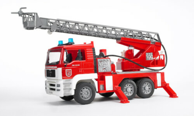 02771 MAN Feuerwehr mit Drehleiter, Licht und Sound, ab 3 Jahren, Maße: 47 x 24 x 17 cm