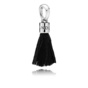 Silver dangle with black tassel