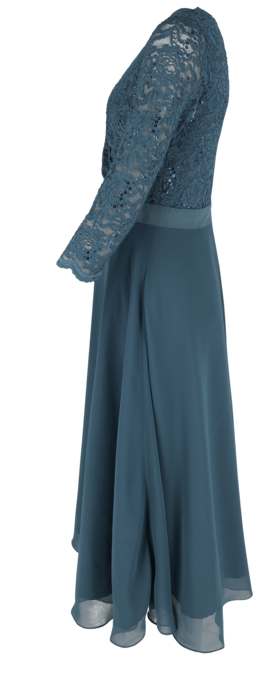 Cocktailkleid aus Material-Mix