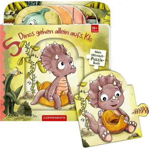 Mein Mitmach-Puzzle-Buch: 5 Dinos gehen