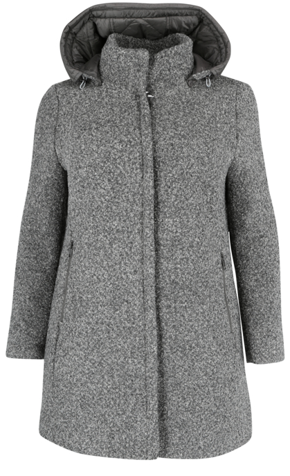 Coat Wollmantel Mit Kapuze Grau Damen Mantel Mantel Grau Schwarz