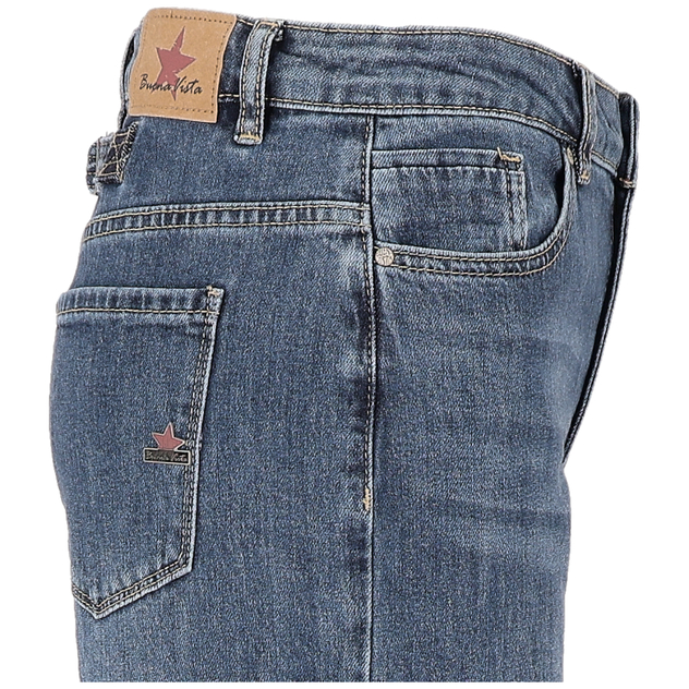 Wide Leg Buckle stretch denim "marine"