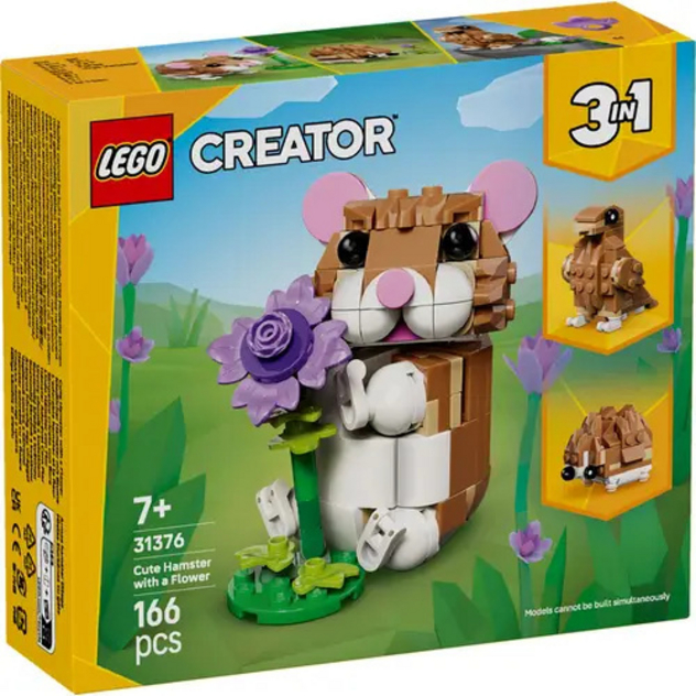 31376 Niedlicher Hamster mit Blume V29
