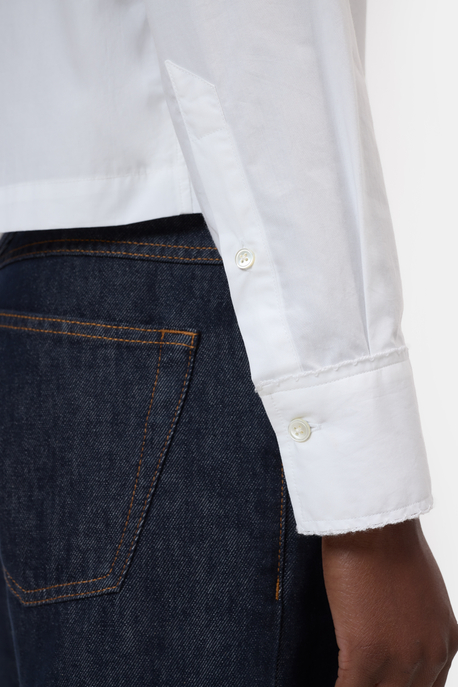 Bio-Baumwoll-Bluse mit Spitzen-Details