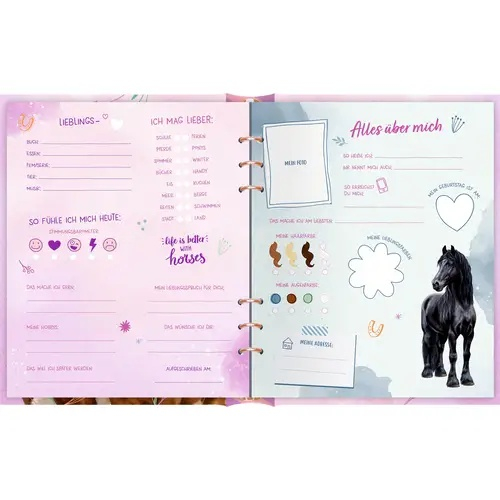 Freundebuch: Pferdefreunde mit Glitzerpa