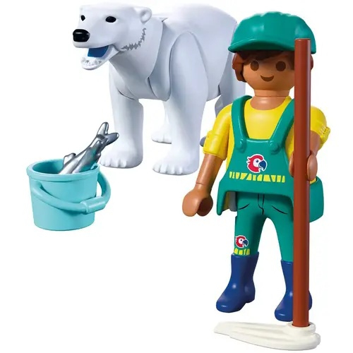 Zoo: Eisbär und Pfleger