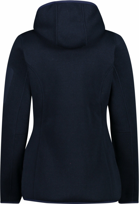 Schwere Fleecejacke Knit-Tech in melierter Optik mit Kapuze