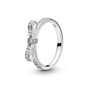 Bow silver ring with cubic zirconia - ./