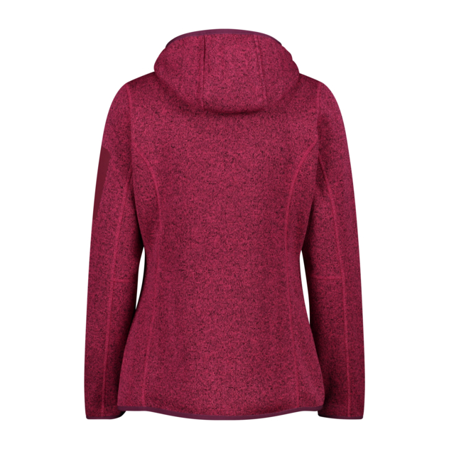 Schwere Fleecejacke Knit-Tech in melierter Optik mit Kapuze