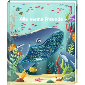Freundebuch – Alle meine Freunde - Meereswelt – mit Wendepailletten-Patch