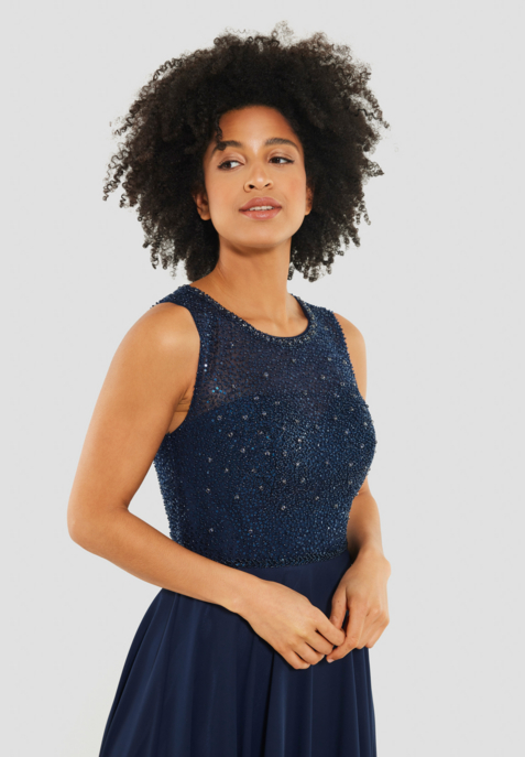 Abendkleid aus Materialmix