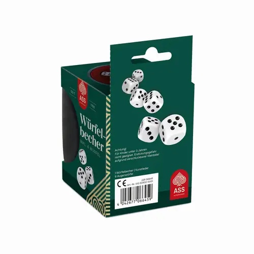 Premium Würfelbecher mit 6 Würfel