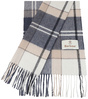 Karierter Schal in Marineblau, Beige und Weiß mit Fransen und Barbour-Label