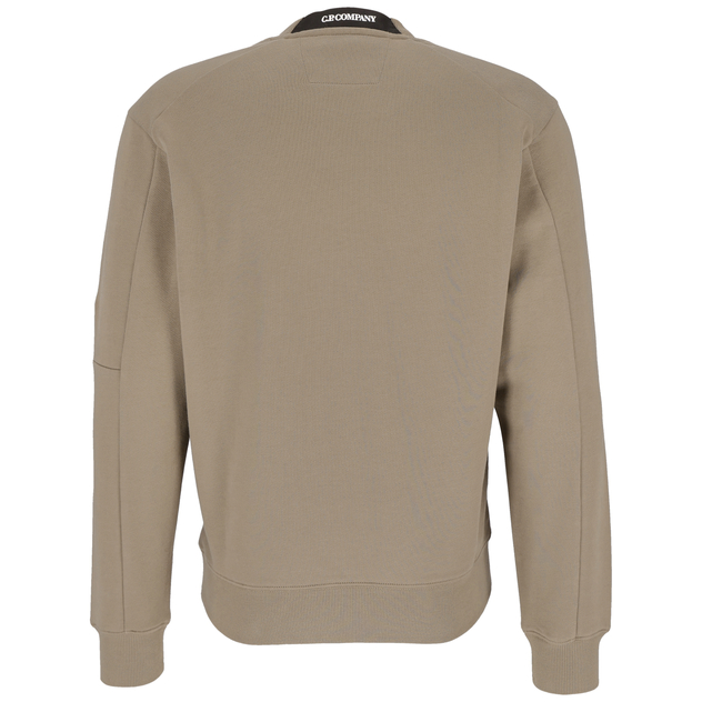 Beiger C.P. Company Kapuzenpullover in Rückansicht mit gerippten Bündchen