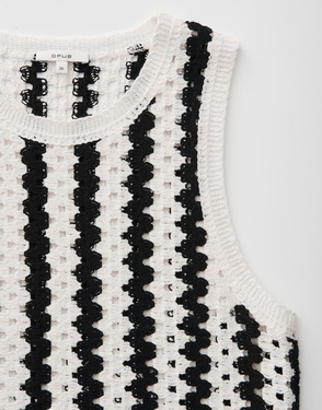 Trägertop in Crochet Optik Slim Fit