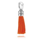 Silver dangle with orange tassel