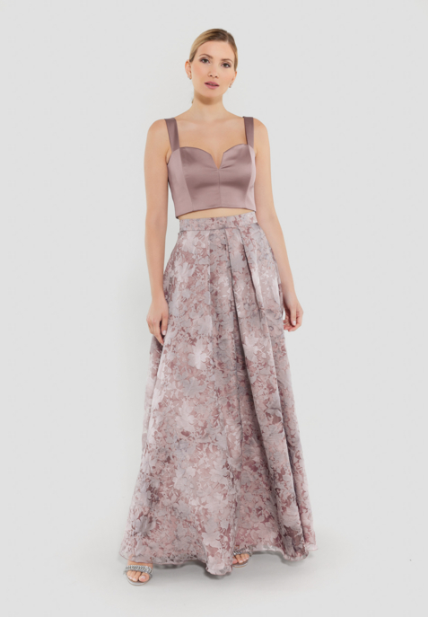 Top aus elastischem Satin