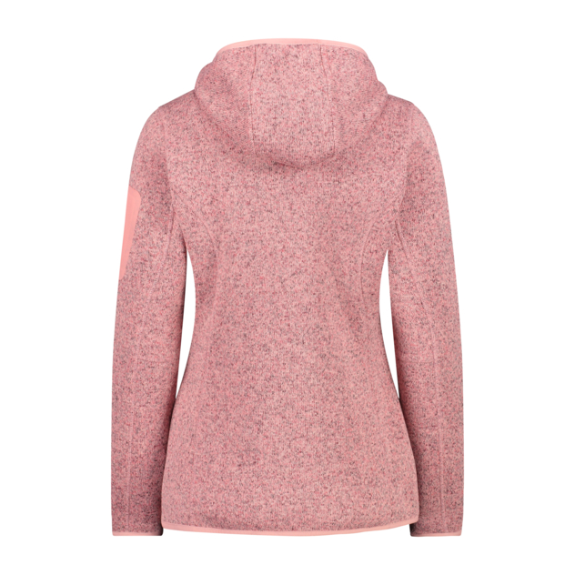 Schwere Fleecejacke Knit-Tech in melierter Optik mit Kapuze