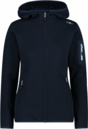 Schwere Fleecejacke Knit-Tech in melierter Optik mit Kapuze